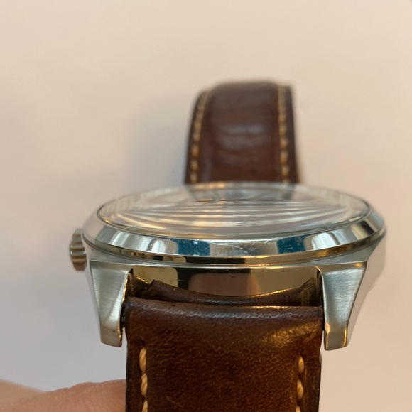 Citizen Eco Drive 8635-S083796 watch silver dial, brown leather strap, stainless - Picture 10 of 16